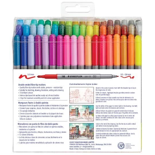 Staedtler 36 double ended fibre tip pens Clearance